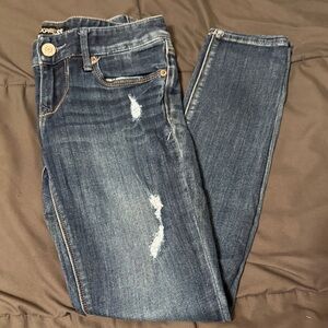 Express Women's Stella Jean Legging Regular Fit Low Rise Blue Jeans